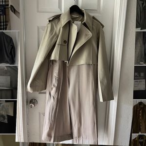 Two Tone Celine Trench Coat Double Faced Beige Cotton Spring '18 Silk Phoebe 38